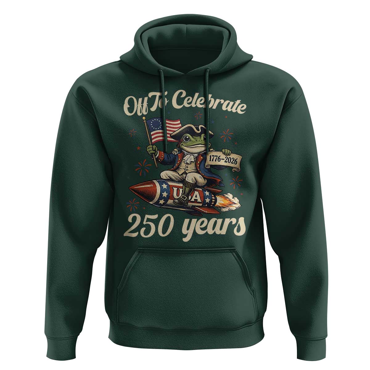 Funny Frog Off To Celebrate 250 Years Of Freedom Hoodie Patriotic Gift