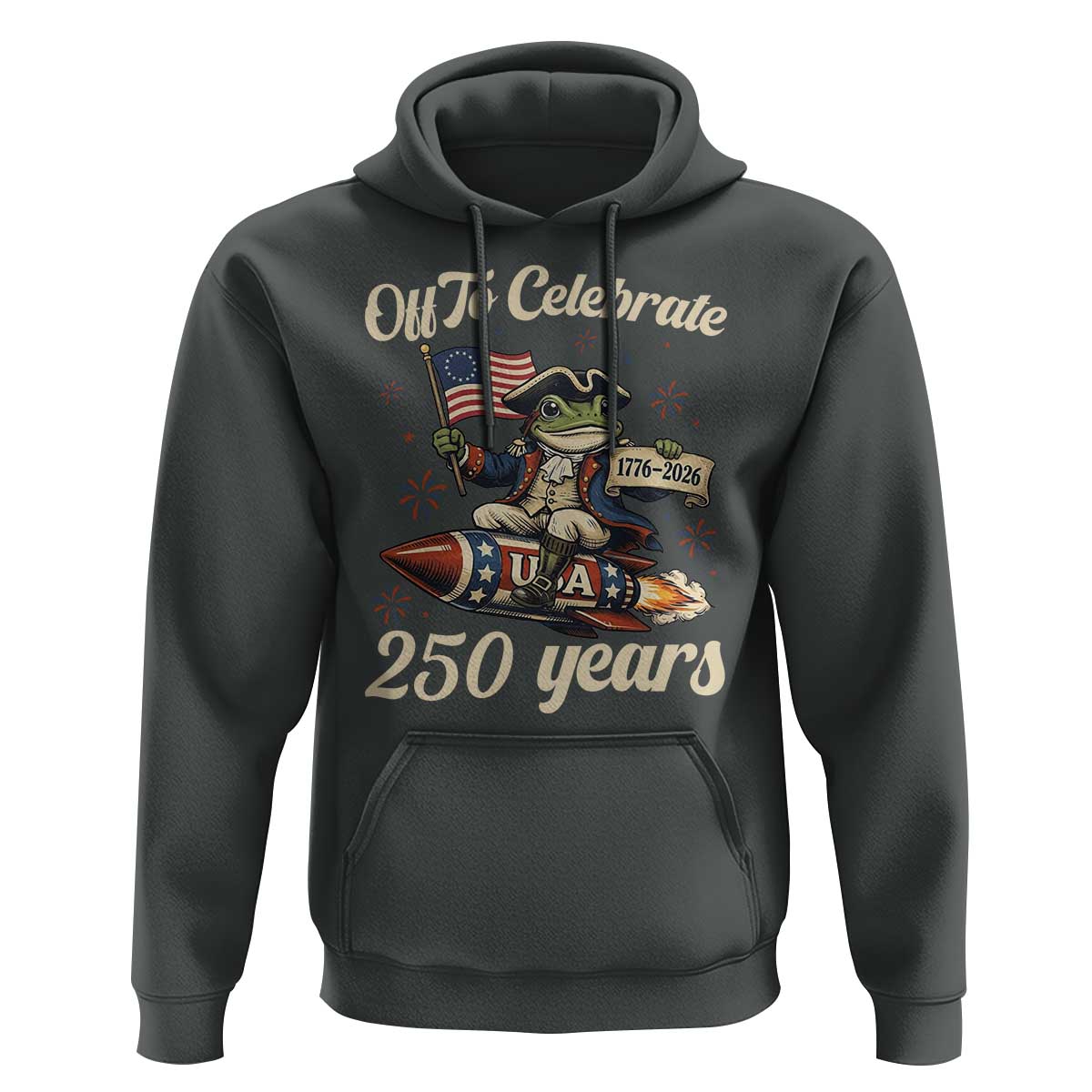 Funny Frog Off To Celebrate 250 Years Of Freedom Hoodie Patriotic Gift