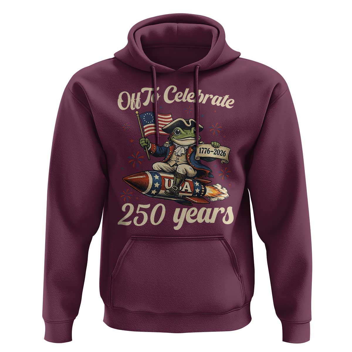 Funny Frog Off To Celebrate 250 Years Of Freedom Hoodie Patriotic Gift