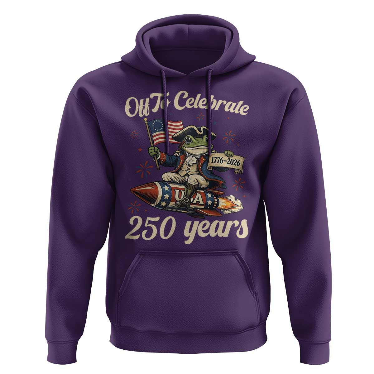 Funny Frog Off To Celebrate 250 Years Of Freedom Hoodie Patriotic Gift