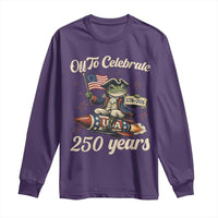 Funny Frog Off To Celebrate 250 Years Of Freedom Long Sleeve Shirt Patriotic Gift