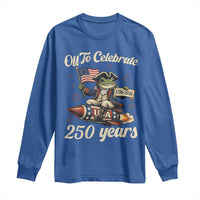 Funny Frog Off To Celebrate 250 Years Of Freedom Long Sleeve Shirt Patriotic Gift