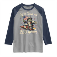 Funny Frog Off To Celebrate 250 Years Of Freedom Raglan Shirt Patriotic Gift