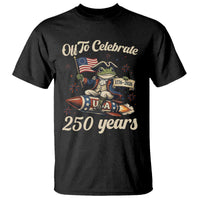 Funny Frog Off To Celebrate 250 Years Of Freedom T Shirt Patriotic Gift