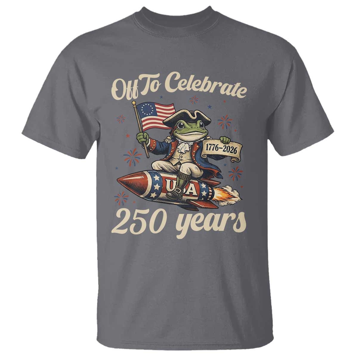 Funny Frog Off To Celebrate 250 Years Of Freedom T Shirt Patriotic Gift