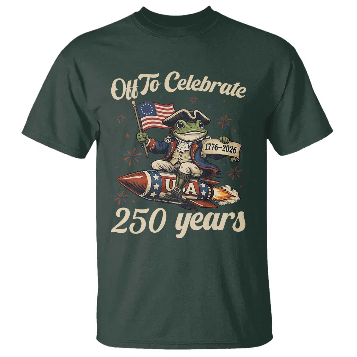 Funny Frog Off To Celebrate 250 Years Of Freedom T Shirt Patriotic Gift