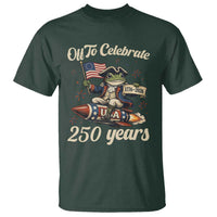 Funny Frog Off To Celebrate 250 Years Of Freedom T Shirt Patriotic Gift