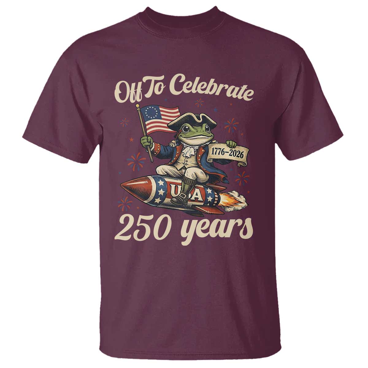 Funny Frog Off To Celebrate 250 Years Of Freedom T Shirt Patriotic Gift