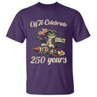 Funny Frog Off To Celebrate 250 Years Of Freedom T Shirt Patriotic Gift