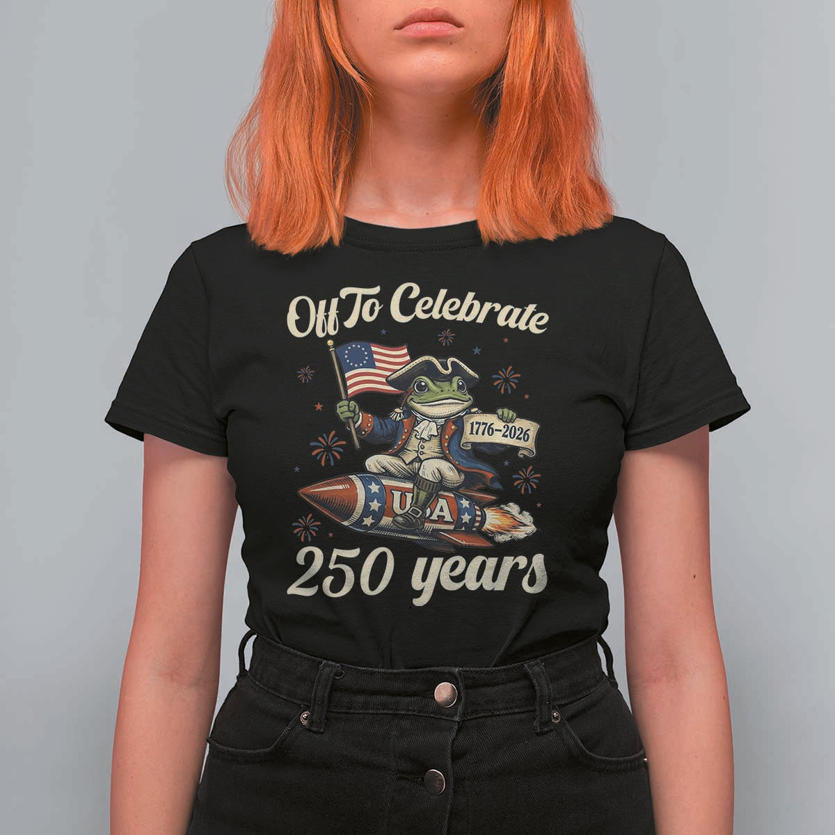 Funny Frog Off To Celebrate 250 Years Of Freedom T Shirt For Women Patriotic Gift