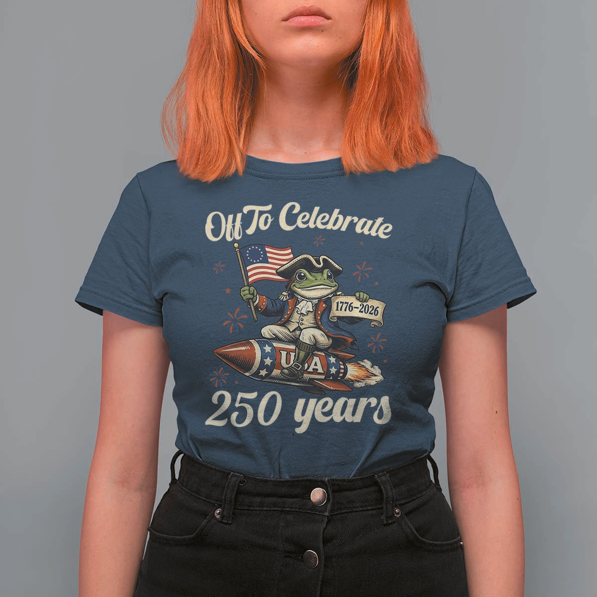 Funny Frog Off To Celebrate 250 Years Of Freedom T Shirt For Women Patriotic Gift