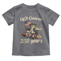 Funny Frog Off To Celebrate 250 Years Of Freedom Toddler T Shirt Patriotic Gift