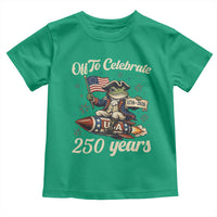 Funny Frog Off To Celebrate 250 Years Of Freedom Toddler T Shirt Patriotic Gift