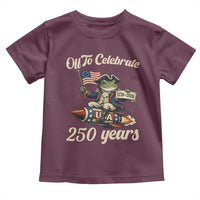 Funny Frog Off To Celebrate 250 Years Of Freedom Toddler T Shirt Patriotic Gift