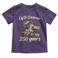Funny Frog Off To Celebrate 250 Years Of Freedom Toddler T Shirt Patriotic Gift