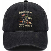 Funny Frog Off To Celebrate 250 Years Of Freedom Washed Cotton Baseball Cap Patriotic Gift