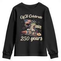 Funny Frog Off To Celebrate 250 Years Of Freedom Youth Sweatshirt Patriotic Gift