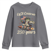 Funny Frog Off To Celebrate 250 Years Of Freedom Youth Sweatshirt Patriotic Gift