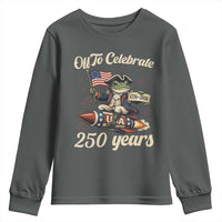 Funny Frog Off To Celebrate 250 Years Of Freedom Youth Sweatshirt Patriotic Gift