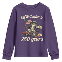 Funny Frog Off To Celebrate 250 Years Of Freedom Youth Sweatshirt Patriotic Gift