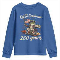 Funny Frog Off To Celebrate 250 Years Of Freedom Youth Sweatshirt Patriotic Gift
