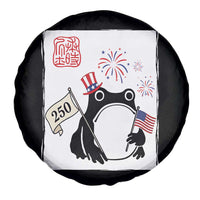 Funny Patriotic Grumpy Frog 250th Anniversary USA Spare Tire Cover