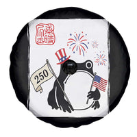 Funny Patriotic Grumpy Frog 250th Anniversary USA Spare Tire Cover
