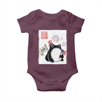 Funny Patriotic Grumpy Frog 250th Anniversary USA Baby Onesie