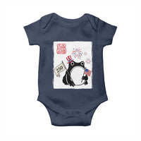 Funny Patriotic Grumpy Frog 250th Anniversary USA Baby Onesie