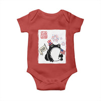 Funny Patriotic Grumpy Frog 250th Anniversary USA Baby Onesie