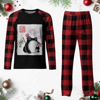 Funny Patriotic Grumpy Frog 250th Anniversary USA Plaid Pajama Set