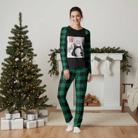 Funny Patriotic Grumpy Frog 250th Anniversary USA Plaid Pajama Set