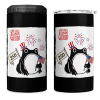 Funny Patriotic Grumpy Frog 250th Anniversary USA 4 in 1 Can Cooler Tumbler