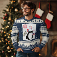 Funny Patriotic Grumpy Frog 250th Anniversary USA Ugly Christmas Sweater