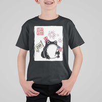 Funny Patriotic Grumpy Frog 250th Anniversary USA T Shirt For Kid
