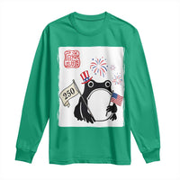Funny Patriotic Grumpy Frog 250th Anniversary USA Long Sleeve Shirt
