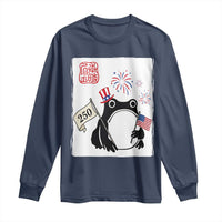 Funny Patriotic Grumpy Frog 250th Anniversary USA Long Sleeve Shirt