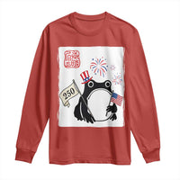 Funny Patriotic Grumpy Frog 250th Anniversary USA Long Sleeve Shirt