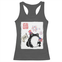 Funny Patriotic Grumpy Frog 250th Anniversary USA Racerback Tank Top