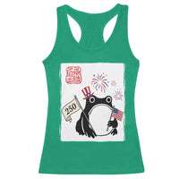 Funny Patriotic Grumpy Frog 250th Anniversary USA Racerback Tank Top