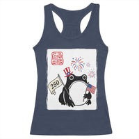 Funny Patriotic Grumpy Frog 250th Anniversary USA Racerback Tank Top