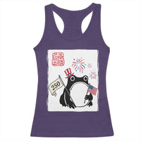 Funny Patriotic Grumpy Frog 250th Anniversary USA Racerback Tank Top
