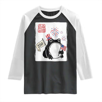 Funny Patriotic Grumpy Frog 250th Anniversary USA Raglan Shirt