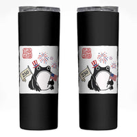 Funny Patriotic Grumpy Frog 250th Anniversary USA Skinny Tumbler