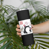 Funny Patriotic Grumpy Frog 250th Anniversary USA Skinny Tumbler