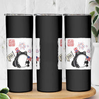 Funny Patriotic Grumpy Frog 250th Anniversary USA Skinny Tumbler