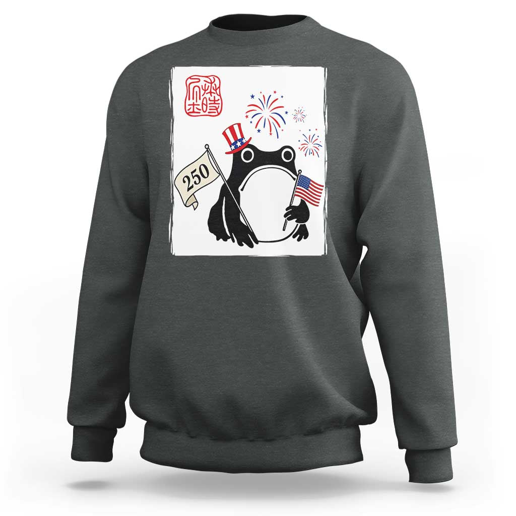 Funny Patriotic Grumpy Frog 250th Anniversary USA Sweatshirt
