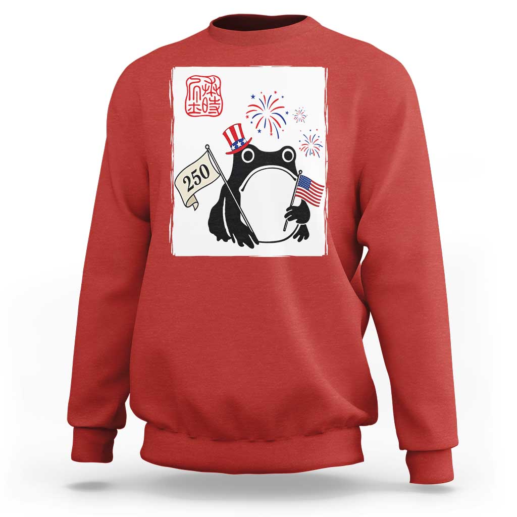 Funny Patriotic Grumpy Frog 250th Anniversary USA Sweatshirt