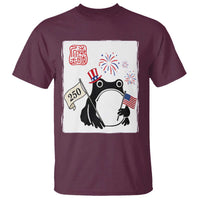 Funny Patriotic Grumpy Frog 250th Anniversary USA T Shirt