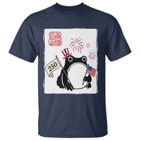 Funny Patriotic Grumpy Frog 250th Anniversary USA T Shirt
